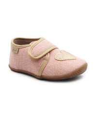 Różowe Kapcie Dla Dziewczynek Do Szkoły i Przedszkola z Serduszkiem Emel ek5000a-24