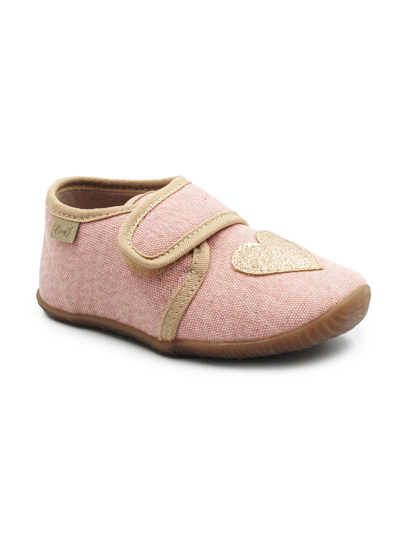 Różowe Kapcie Dla Dziewczynek Do Szkoły i Przedszkola z Serduszkiem Emel ek5000a-24