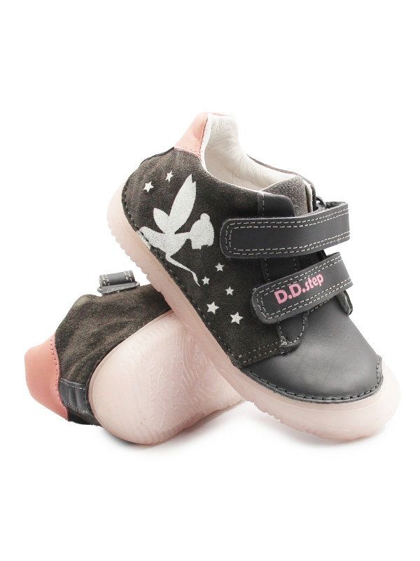 Półbuty Dla Dziewczynek Na Jesień Świecące w Ciemności Wróżki DD STEP S073-52165AM Dark Grey