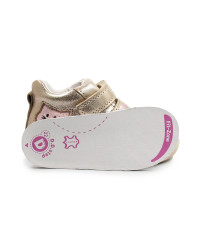 Buty Dla Dziewczynek Na Jesień z Kotkiem Na Rzep DD STEP S015-52412B Champagne