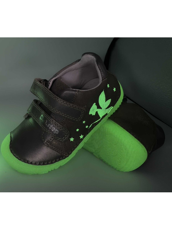 Półbuty Dla Dziewczynek Świecące w Ciemności Barefoot DD STEP S073-52165BM Champagne