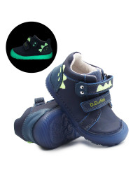 Buty Na Jesień Dla Chłopczyków Barefoot Świecąca Podeszwa w Ciemności DD STEP S073-52875V Royal Blue
