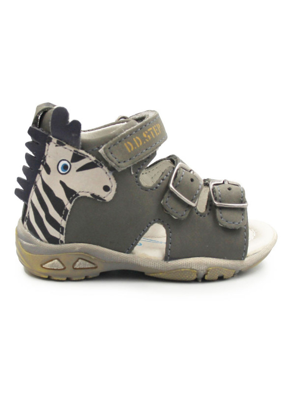 Sandały Dla Chłopca Na Lato Skórzane DD STEP ac290-820 Zebra
