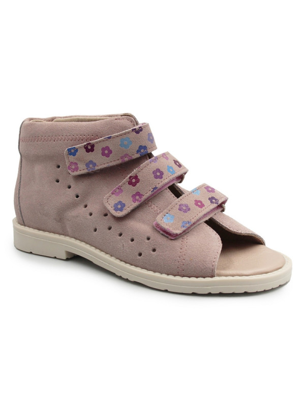 Sandały z wysokim zapiętkiem dla dziewczynki do szkoły Dawid 011 II gatunek