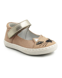 Brokatowe balerinki dla dziewczynek z kotkiem do przedszkola Mido 20-17 Róż-Brokat