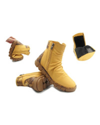 Buty damskie na jesień zimę ze skóry naturalnej Manitu 990678-06 gelb