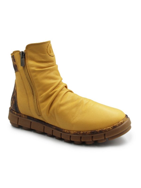 Buty damskie na jesień zimę ze skóry naturalnej Manitu 990678-06 gelb