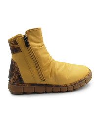 Buty damskie na jesień zimę ze skóry naturalnej Manitu 990678-06 gelb