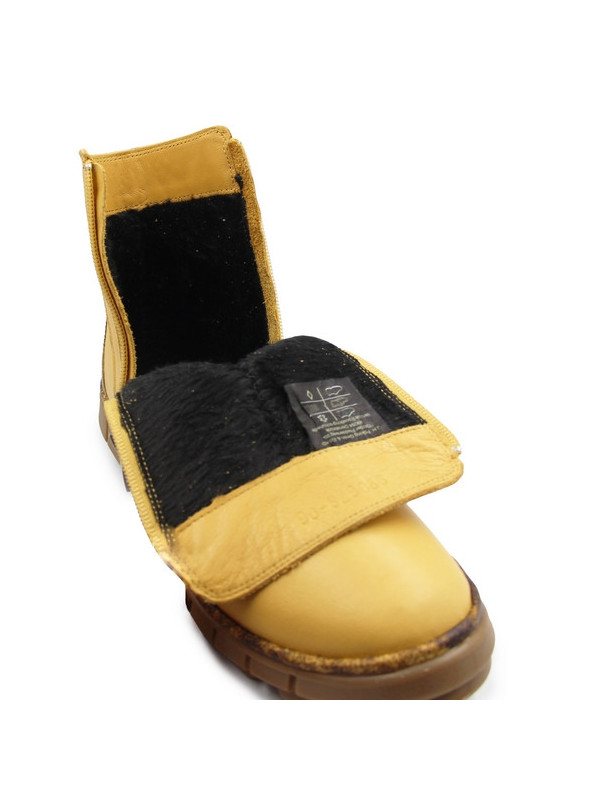 Buty damskie na jesień zimę ze skóry naturalnej Manitu 990678-06 gelb