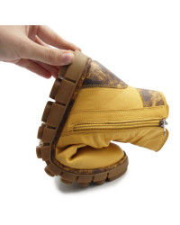 Buty damskie na jesień zimę ze skóry naturalnej Manitu 990678-06 gelb