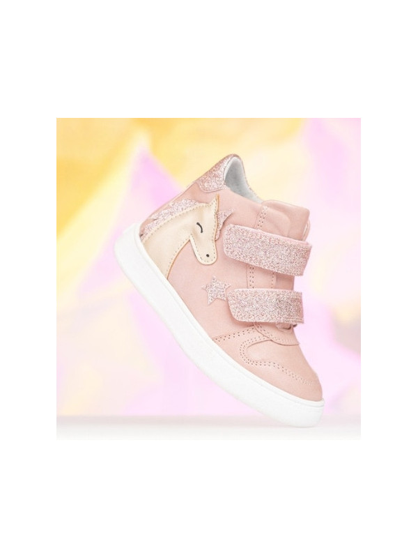 Brokatowe buciki dla dziewczynek na wiosne jednorożec Wojtyłko 1T26080