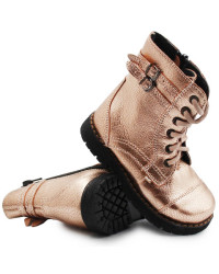 Złote kozaczki dla dziewczynek na zimę Emel EY2605-3