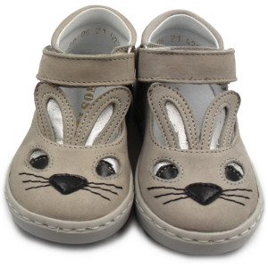 Szare Baleriny Tenisówki Z Króliczkiem Dla Dziewczynek Mido 20-06 Szary