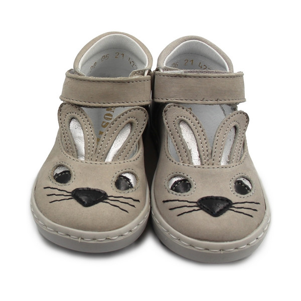 Szare Baleriny Tenisówki Z Króliczkiem Dla Dziewczynek Mido 20-06 Szary