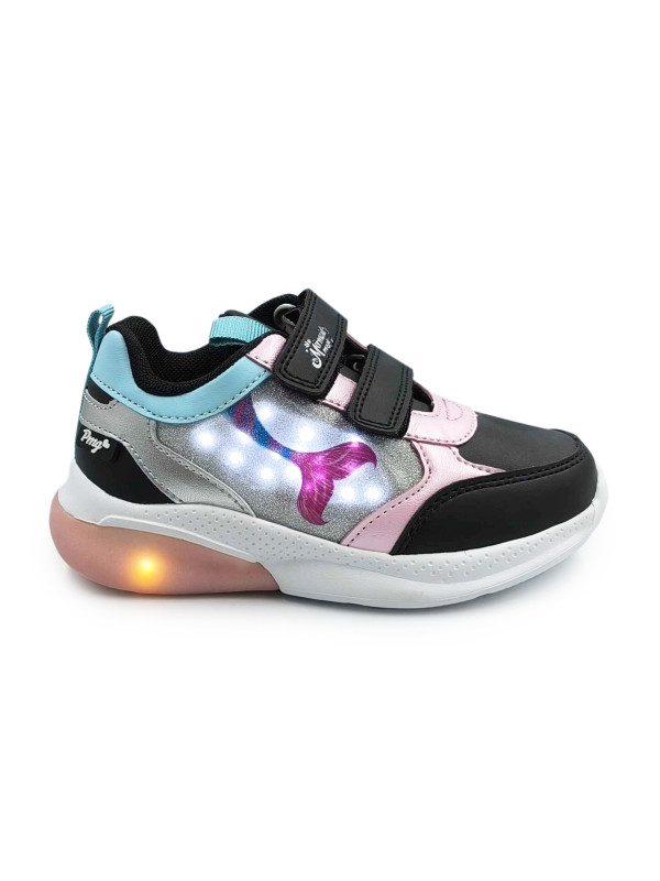 Półbuty Dziewczęce Na Wiosnę Świecące LED Syrenki Primigi 8988500 Mermaid Magic