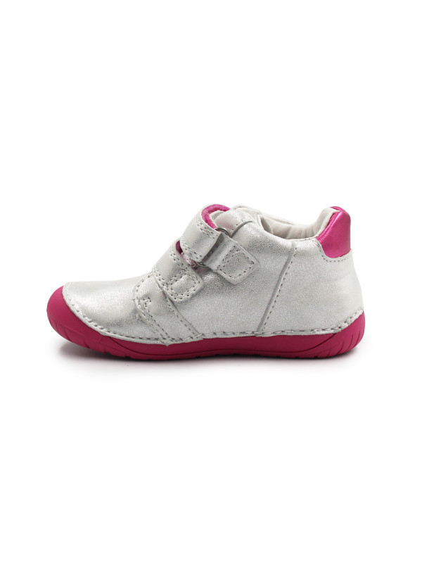 Buty Dla Dziewczynek Na Jesień z Motylkiem Barefoot Błyszczące DD STEP S070-52656BT White