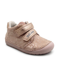 Elastyczne Buty Dla Dziewczynek Na Wiosnę w Kwiatuszki Barefoot DD STEP S070-52724Y Baby Pink