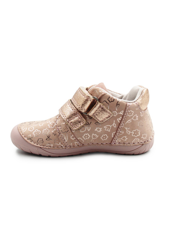 Elastyczne Buty Dla Dziewczynek Na Wiosnę w Kwiatuszki Barefoot DD STEP S070-52724Y Baby Pink