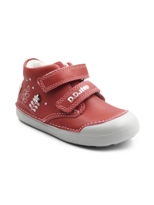 Buty Dziewczęce Na Jesień Na Rzep w Kwiatuszki DD STEP S066-52842BT Raspberry
