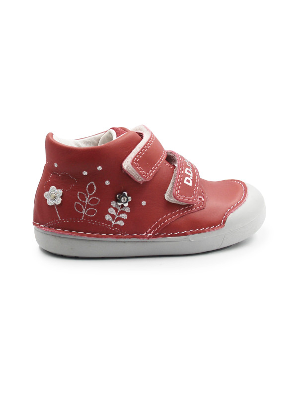 Buty Dziewczęce Na Wiosnę Na Rzep w Kwiatuszki DD STEP S066-52842BT Raspberry