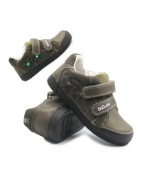 Chłopięce Buty Na Jesień Półbuty LED DD STEP S068-52288MZ Khaki