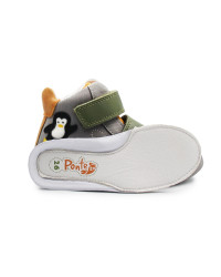 Buty Na Wiosnę Dla Chłopczyka z Pingwinkiem za Kostkę Trzewiki PONTE DA06-5-2863 Dark Grey