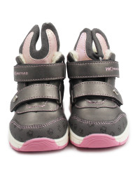 Zimowe Buty Dla Dziewczynek Na Rzep Ocieplane Wojtyłko 1Z26090 Szary