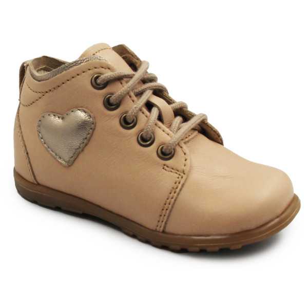 Buty Dla Dziewczynki Na Jesień Eleganckie Sznurowane Ameko a11Mia Nude