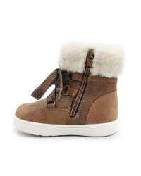 Dziecięce Buty Na Zimę Kozaki Dla Dziewczynek Na Suwak Wojtyłko 1Z26101 Brązowy