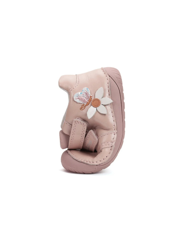 Buciki Dla Dziewczynki Na Jesień Barefoot Motylek DD STEP S070-52656T Baby Pink