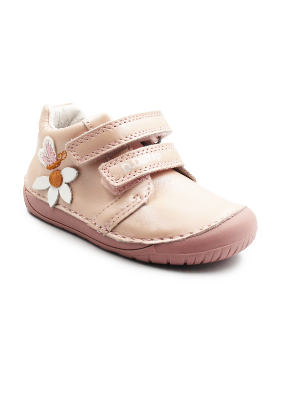 Buciki Dla Dziewczynki Na Wiosnę Barefoot Motylek DD STEP S070-52656T Baby Pink