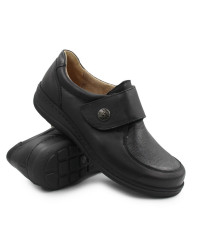 Buty na jesień dla seniorek ze skóry naturalnej Helios 463K czarny