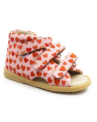 Różowe Kapcie Dla Dziewczynek w Serduszka Obcas Thomasa Mido 816 Love Rose