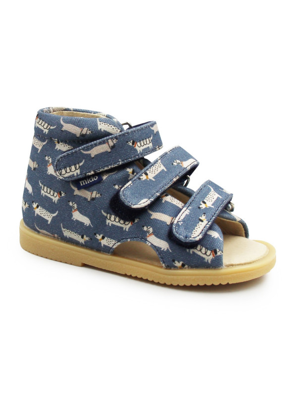 Sandały Profilaktyczne Dziecięce Do Szkoły i Przedszkola w Pieski Mido 816 Doggy Blue