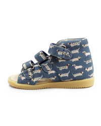 Sandały Profilaktyczne Dziecięce Do Szkoły i Przedszkola w Pieski Mido 816 Doggy Blue