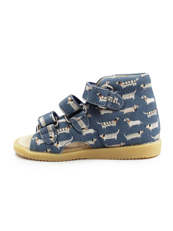 Sandały Profilaktyczne Dziecięce Do Szkoły i Przedszkola w Pieski Mido 816 Doggy Blue