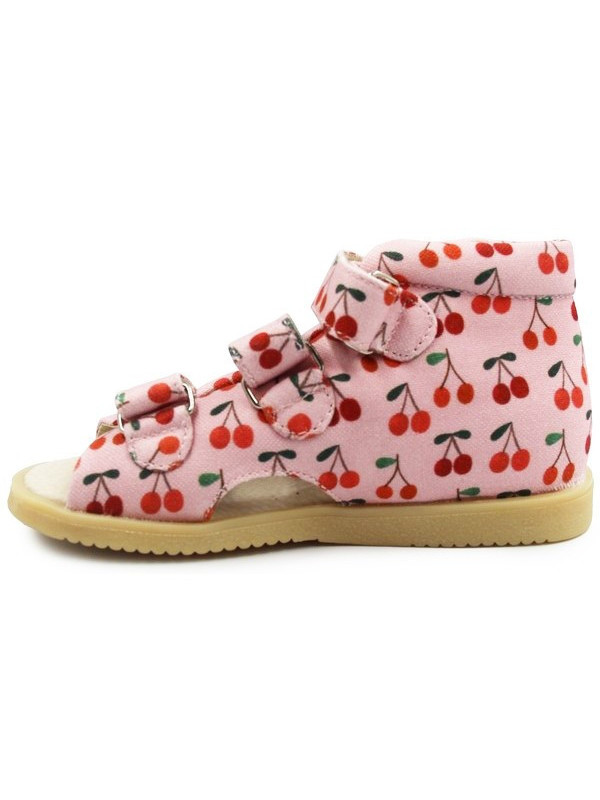 Kapcie Do Szkoły i Przedszkola Dla Dziewczynki Wisienki Mido 816 Cherry Pink