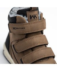 Ocieplane Buty Na Jesień i Zimę Dla Chłopca Młodzieżowe Wojtyłko 5Z26104 Brązowy