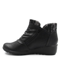 Czarne Buty Damskie Skórzane Na Jesień i Zimę Ocieplane Wojtyłko 7ZB25020C