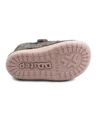 Buty Na Jesień Dla Dziewczynki w Kwiatuszki Barefoot DD STEP S070-52724B Dark Grey
