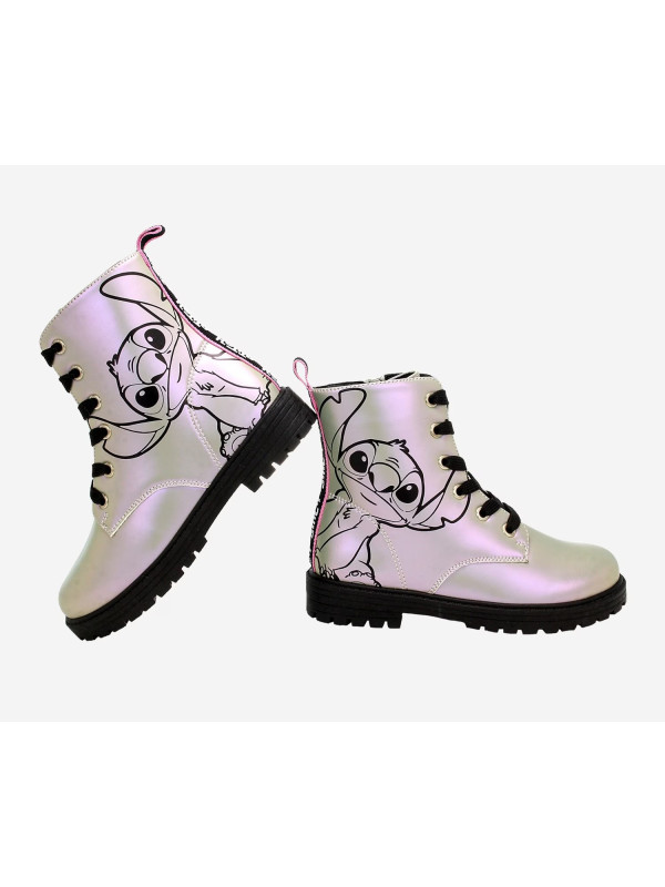 Holograficzne Buty Dla Dziewczynek Na Jesień z Ocieplanym Kocykiem Kozaki Stitch Bartek 88009-19