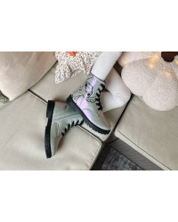 Holograficzne Buty Dla Dziewczynek Na Jesień z Ocieplanym Kocykiem Kozaki Stitch Bartek 88009-19