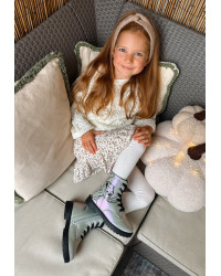 Holograficzne Buty Dla Dziewczynek Na Jesień z Ocieplanym Kocykiem Kozaki Stitch Bartek 88009-19