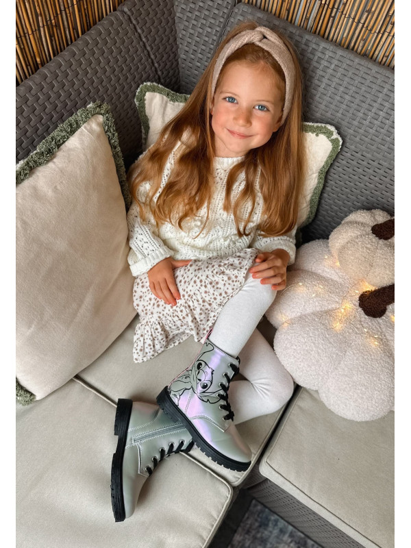 Holograficzne Buty Dla Dziewczynek Na Jesień z Ocieplanym Kocykiem Kozaki Stitch Bartek 88009-19