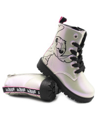 Holograficzne Buty Dla Dziewczynek Na Jesień z Ocieplanym Kocykiem Kozaki Stitch Bartek 88009-19