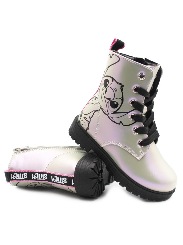 Holograficzne Buty Dla Dziewczynek Na Jesień z Ocieplanym Kocykiem Kozaki Stitch Bartek 88009-19