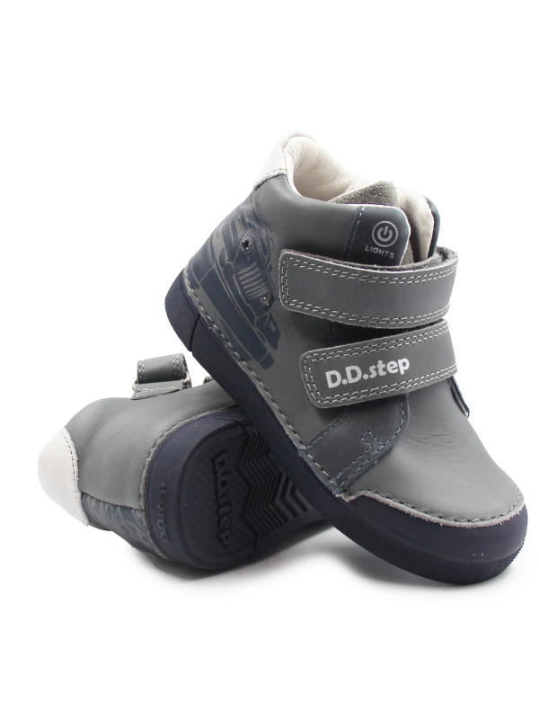 Dziecięce Buty Na Wiosnę Dla Chłopca Samochód LED DD STEP A068-52151M Grey