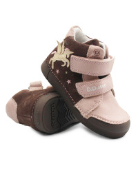 Dziecięce Buty Na Jesień Dla Dziewczynek LED z Jednorożcem DD STEP A068-52459AM Chocolate