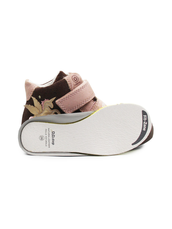 Dziecięce Buty Na Jesień Dla Dziewczynek LED z Jednorożcem DD STEP A068-52459AM Chocolate