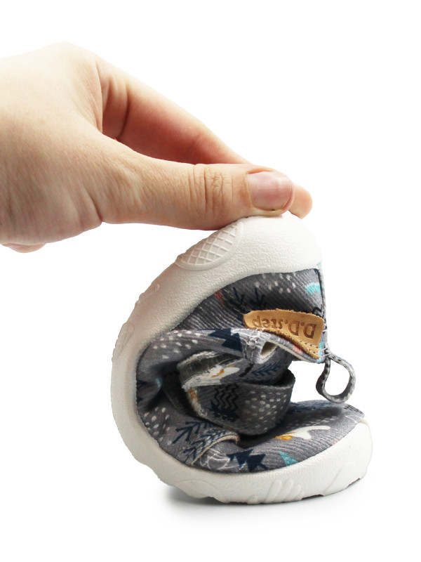 Kapcie Dziecięce Do Szkoły i Przedszkola Trampki BAREFOOT DD STEP C086-52562BV Grey